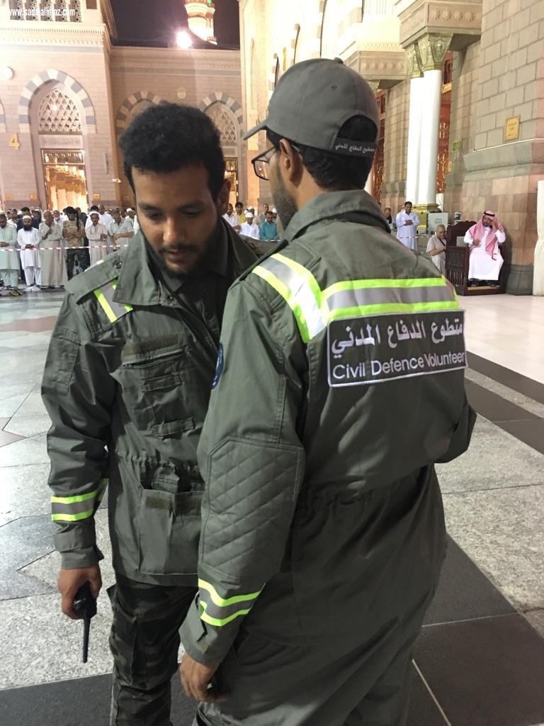 بالصور ..مشاركة المتطوعين في دعم وحدة التدخل في حالات الطوارئ بالمسجد النبوي الشريف