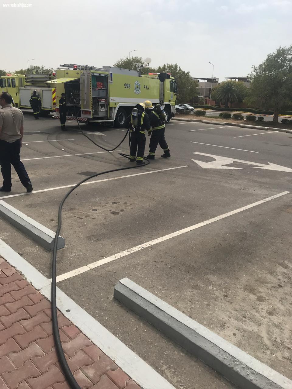 فرضية حريق بمدينة ينبع الصناعية