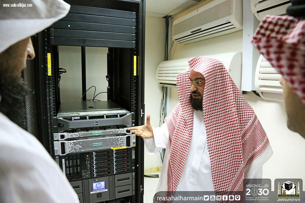 لزيادة دعم الأداء التقني, الرئيس العام يدشن أجهزة الخوادم التقنية وجدار الحماية