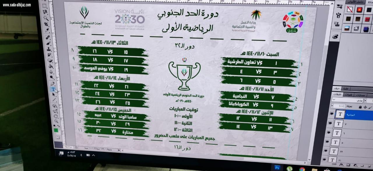 بحضور مدير مكتب رابطة الاحياء بالحد الحنوبي ومستشار لجنة التنمية بالطوال اجراء قرعة دورة الحد الجنوبي الاولى لكرة القدم