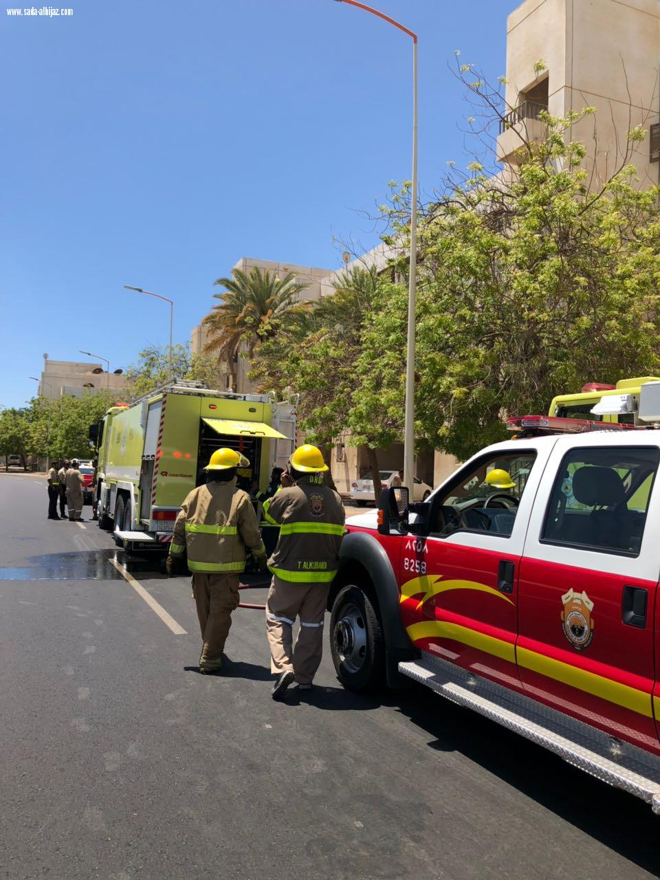 مدني المدينة يتفاعل مع حريق محدود يخلي عائلة في محافظة ينبع