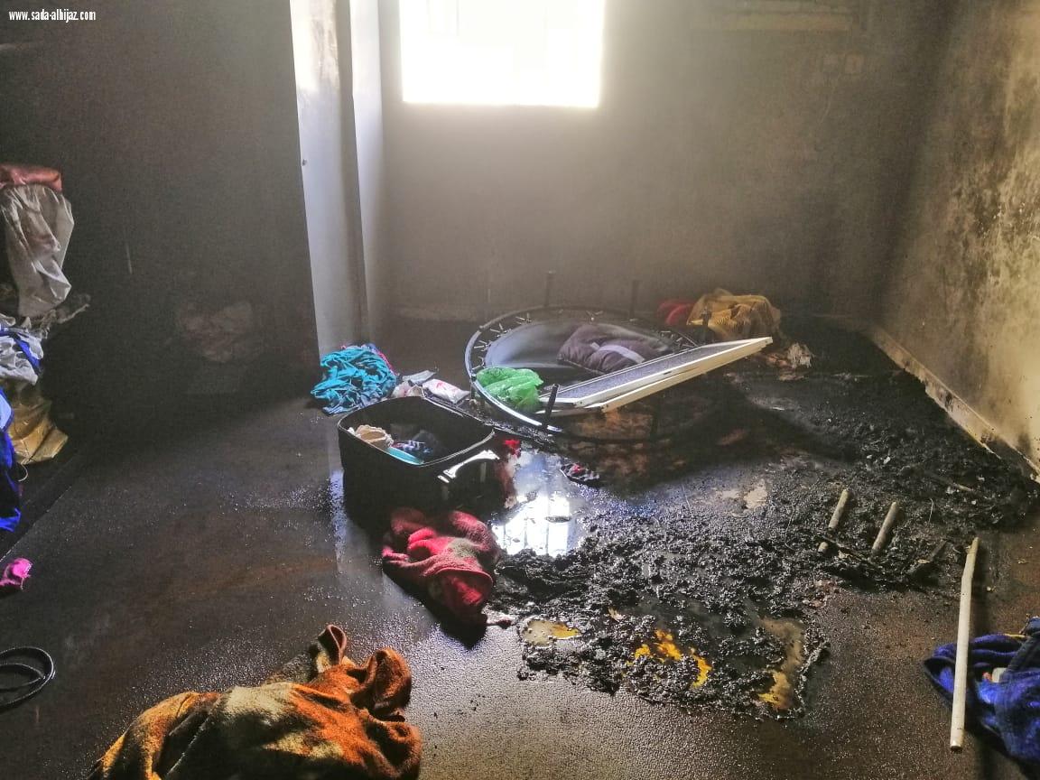 عبث الأطفال يتسبب بنشوب حريق بحي السديس بمحافظة ينبع