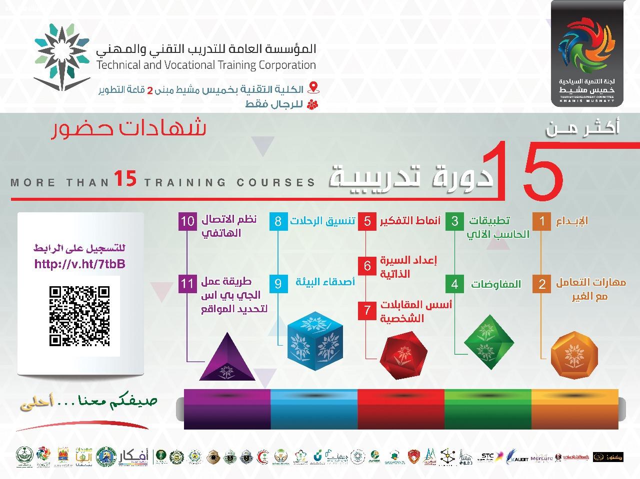 الاعلان عن  انطلاق الدورات التدريبية ضمن مهرجان خميس مشيط وبالتعاون مع الكلية التقنية  