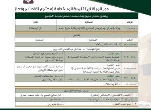 برعاية صاحبة السمو الأميرة نورة بنت محمد آل سعود حرم أمير منطقة الرياض انطلاق فعاليات منتدى منيرة الملحم لخدمة المجتمع بالغاط: