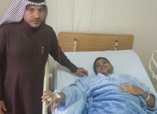 البطل يوسف  ناشب  يشكر الطاقم الطبي لمستشفى ابها الخاص