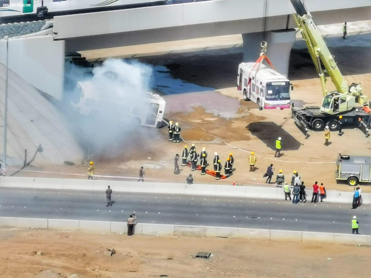 في خطة افتراضية نفذها الدفاع المدني   انحراف قطار عن مساره يخلف وفيات ومصابين في جدة