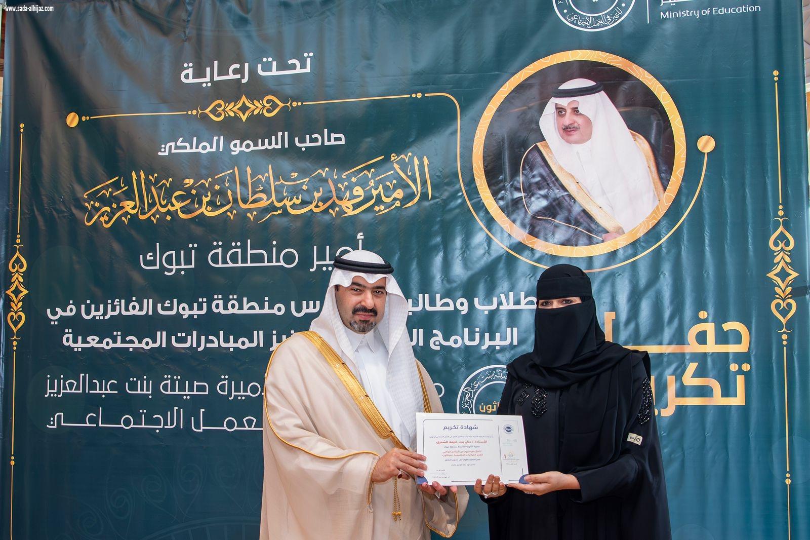 نائب أمير تبوك يكرّم الفائزين بجائزة الأميرة صيتة بنت عبدالعزيز للتميز في العمل الاجتماعي