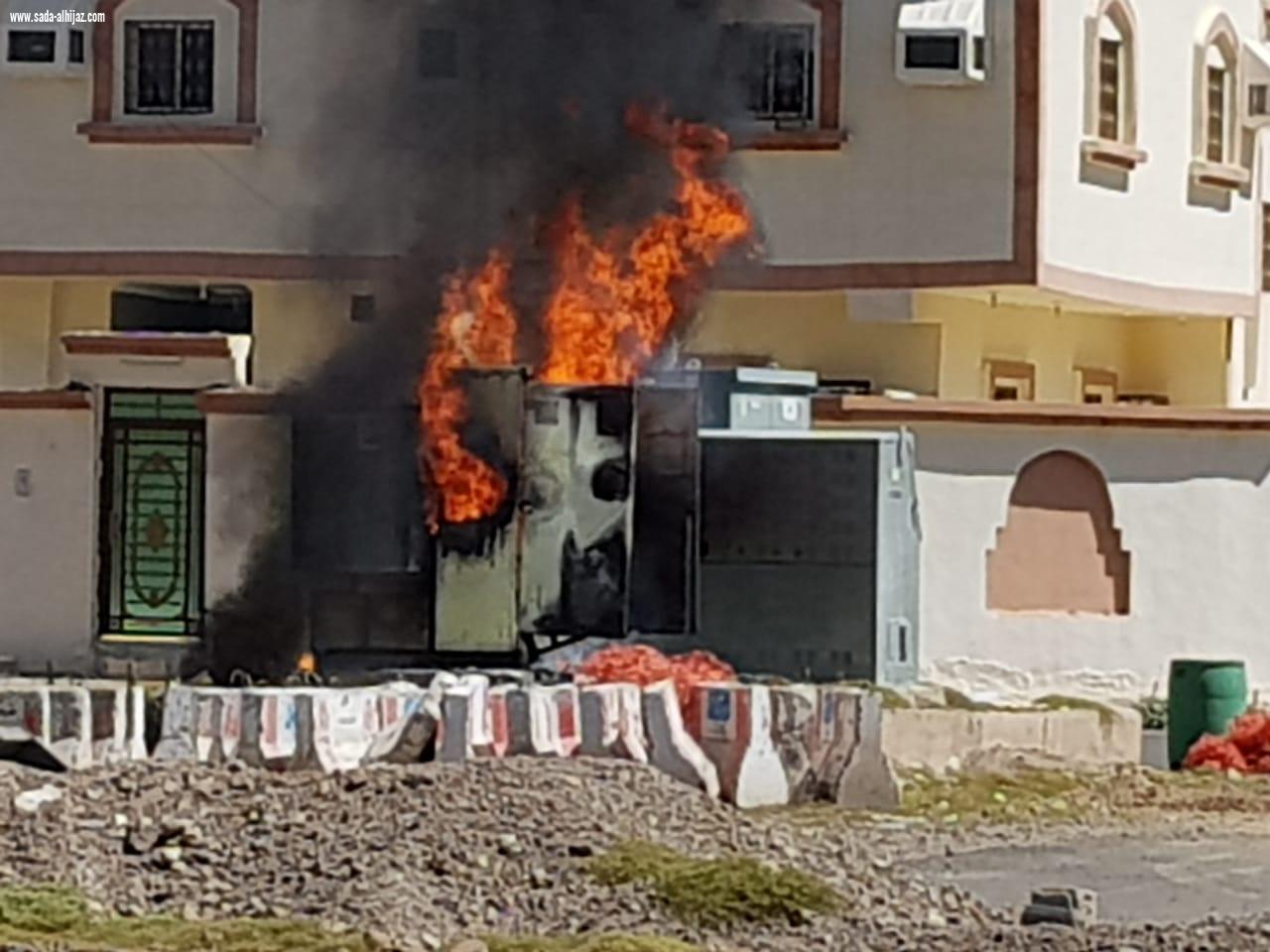 نشوب حريق  بمحول كهربائي بحي البيداء بالمدينة المنورة