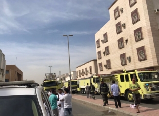 بالصور 10 اختناقات في حريق شقة سكنية بجدة