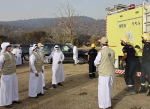 المهندس المشيطي يتفقد أعمال السيطرة على حرائق متنزهات 